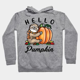 Hello Pumpkin Fall Cute Sloth Hoodie